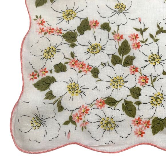 Floral Cottage Core Bridesmaid Wedding Handkerchief Granny Vintage - Picture 2 of 4